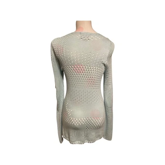 M. Patmos Bamboo Crochet Tunic - Seaglass Green/Blue - Picture 3 of 4